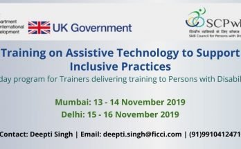 training on assistive technology to support inclusive practices by DFID SCPwD - Skill Reporter
