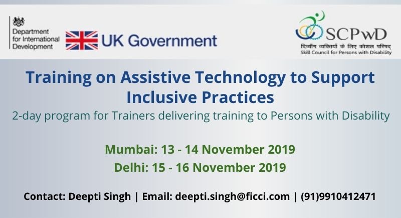 training on assistive technology to support inclusive practices by DFID SCPwD - Skill Reporter