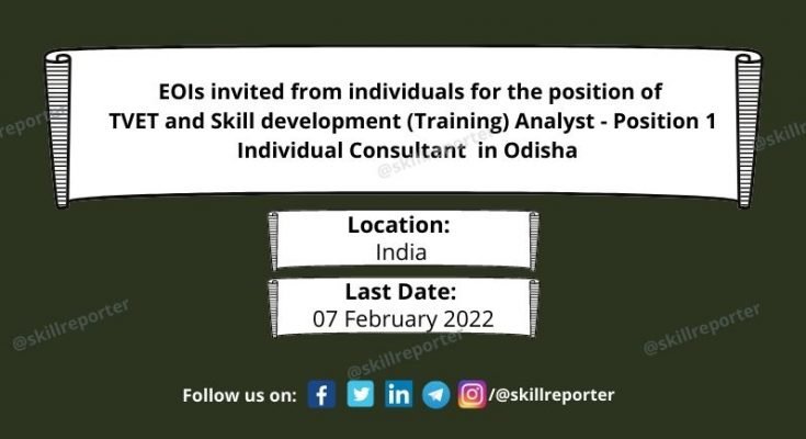 ADB EOI for Individual Consultant Position 1 at SkillReporter