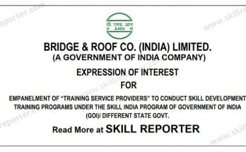 Bridge and Roof EOI Skill Development Training under Skill India SkillReporter April 2022