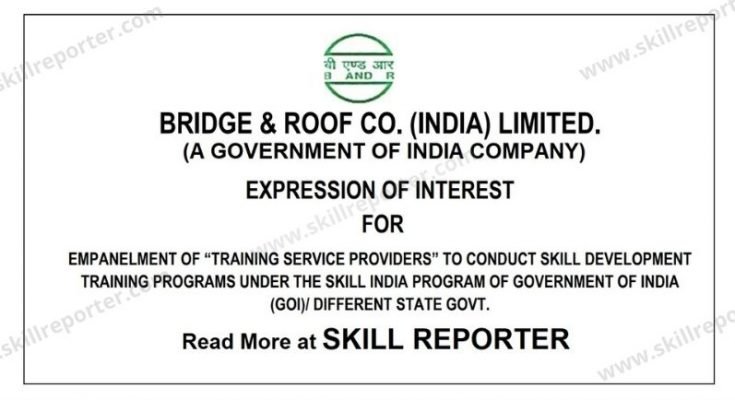 Bridge and Roof EOI Skill Development Training under Skill India SkillReporter April 2022