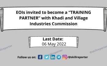 KVIC EOI Training Partner for skill development training SkillReporter April 2022