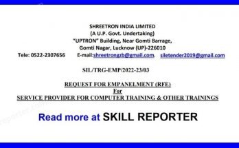 Shreetron India UP Government Computer Training RFE at SkillReporter April 2022