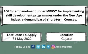 GSDM Gujarat EOI invited to implement MBKVY Skill Development Short Term Training May 2022; more details at SkillReporter.com