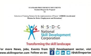 NSDC RFP AMBER Project Skill India Tenders June 2022; for details, visit SkillReporter.com