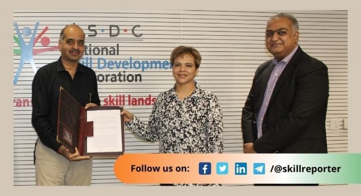 NSDC Auxilo Fintech MoU signing finance support for skill development training courses; read more at SkillReporter.com