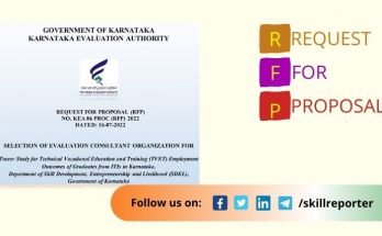 Karnataka TVET Employment ITI Graduates Tracer Study RFP July 2022, read more on skillreporter.com