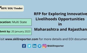 LHWRF CSR Livelihood Opportunities in Maharashtra Rajasthan RFP Tender India; read more at skillreporter.com