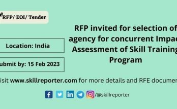 NSDC Impact Assessment India RFP Tender February 2023; read more at skillreporter.com