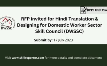 Skill Development RFP Tender Translation Services and Designing for DWSSC; read more at skillreporter.com