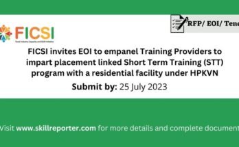 FICSI invites EOI tender from Training Partners to conduct skill development short term training under HPKVN Himachal Pradesh; read more at skillreporter.com