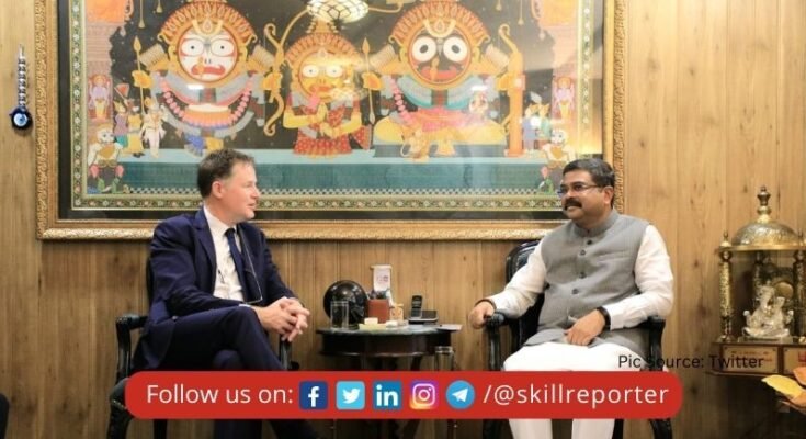 Skill Minister Dharmendra Pradhan meeting Meta Global President Nick Clegg for Skill Development in Odisha; read more at skillreporter.com