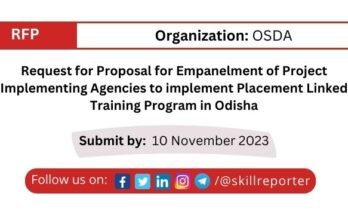 OSDA Odisha RFP Tender Skill Development Placement Linked Training Program