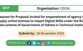 OSDA Odisha RFP Tender Skill Development Supply Online Licenses for Digital Skills under NUA Scheme