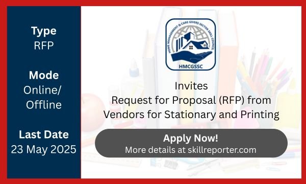 HMCGSSC RFP for Vendors for Stationary and Printing New Delhi; read more at skillreporter.com