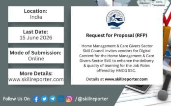 HMCGSSC Invites Agencies/ Consulting Firms for Digital Content Development for Training; read more at skillreporter.com
