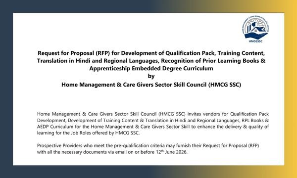 HMCGSSC Invites RFP for QP Training Content Development Translation in Hindi Regional Language; read more at skillreporter.com