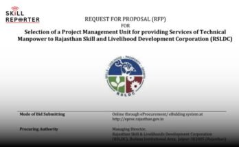 RSLDC Rajasthan PMU Services of Technical Manpower RFP Tender; read more at skillreporter.com
