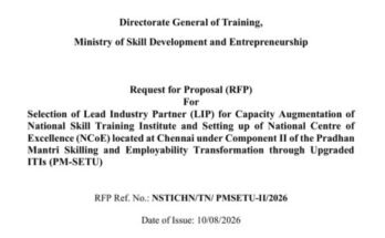 NSTI Chennai PM-SETU RFP Bid Tender Centre of Excellence; read more at skillreporter.com