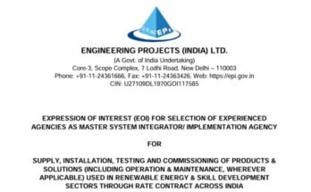 Engineering Products India Limited EOI for Implementation Agencies in Renewable Energy and Skill Development Sectors Across India; read more at skillreporter.com